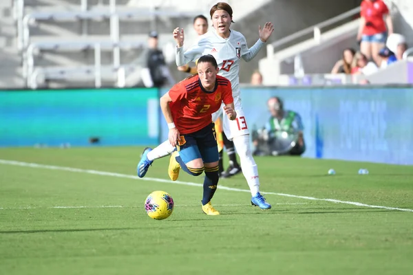 Spanien Japan Match 2020 Shebelieves Cup Exploria Stadium Orlando Florida — Stockfoto