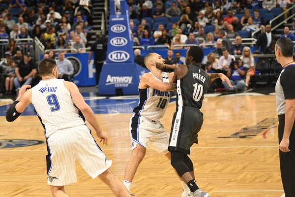 Orlando Magic Hostí Brooklyn Nets Amway Center Orlandu Floridě Února — Stock fotografie