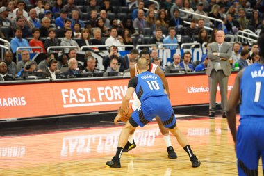 Orlando Magic, 13 Aralık 2019 Cuma günü Orlando, Florida 'daki Amway Center' da Houston Rockets 'a ev sahipliği yapıyor..