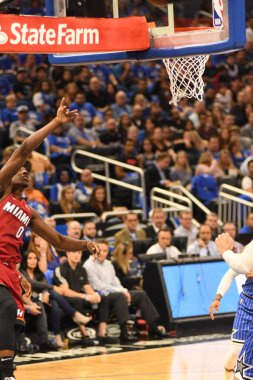Orlando Magic 17 Ekim 2018 'de Orlando Florida' daki Amway Center 'da Miami Heat' i sunar..  