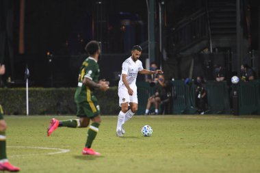 Los Angeles Galaksisi, 14 Temmuz 2020 'de Orlando Florida ABD' deki ESPN Vahşi Spor Dünyası 'nda düzenlenen MLS Sırt Turnuvası sırasında Portland Timbers ile karşı karşıya geldi..