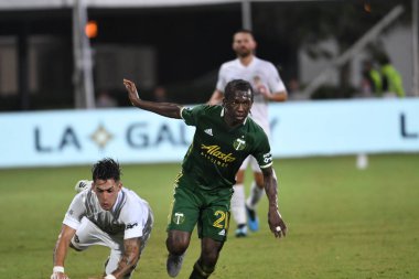 Los Angeles Galaksisi, 14 Temmuz 2020 'de Orlando Florida ABD' deki ESPN Vahşi Spor Dünyası 'nda düzenlenen MLS Sırt Turnuvası sırasında Portland Timbers ile karşı karşıya geldi..