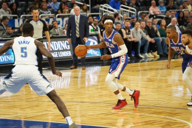 Orlando Magic, Philadelphia 76ers 'ı 13 Kasım 2019 Çarşamba günü Amway Center' da ağırlamaktadır. Fotoğraf: Marty Jean-Louis