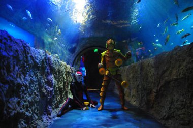 30 Ağustos 2016 'da Orlando Florida' daki güzel Orlando Eye 'daki Cirque du Soleil gösterisi.