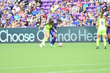 Orlando Pride 21 Temmuz 2018 'de Orlando Florida' daki Exploria Stadyumu 'nda Seattle Reign FC' ye ev sahipliği yapmaktadır. Fotoğraf: Marty Jean-Louis