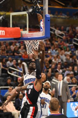 Orlando Magic 25 Ekim 2018 'de Orlando Florida' daki Amway Center 'da Portland Trail Blazers' ı sunar..