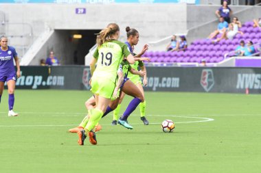 Orlando Pride 21 Temmuz 2018 'de Orlando Florida' daki Exploria Stadyumu 'nda Seattle Reign FC' ye ev sahipliği yapmaktadır. Fotoğraf: Marty Jean-Louis