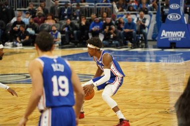 Orlando Magic, Philadelphia 76ers 'ı 13 Kasım 2019 Çarşamba günü Amway Center' da ağırlamaktadır. Fotoğraf: Marty Jean-Louis