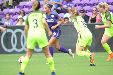 Orlando Pride 21 Temmuz 2018 'de Orlando Florida' daki Exploria Stadyumu 'nda Seattle Reign FC' ye ev sahipliği yapmaktadır. Fotoğraf: Marty Jean-Louis
