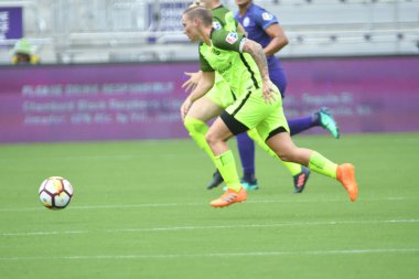 Orlando Pride 21 Temmuz 2018 'de Orlando Florida' daki Exploria Stadyumu 'nda Seattle Reign FC' ye ev sahipliği yapmaktadır. Fotoğraf: Marty Jean-Louis