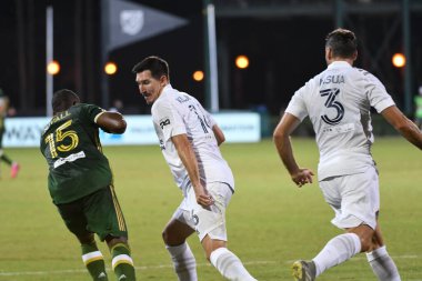 Los Angeles Galaksisi, 14 Temmuz 2020 'de Orlando Florida ABD' deki ESPN Vahşi Spor Dünyası 'nda düzenlenen MLS Sırt Turnuvası sırasında Portland Timbers ile karşı karşıya geldi.