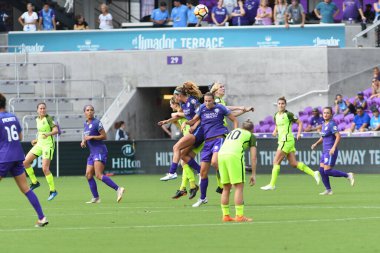 Orlando Pride 21 Temmuz 2018 'de Orlando Florida' daki Exploria Stadyumu 'nda Seattle Reign FC' ye ev sahipliği yapmaktadır. Fotoğraf: Marty Jean-Louis