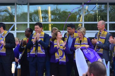 24 Şubat 2017 'de Orlando Florida' daki New Orlando City Stadyumu için kurdele kesme töreni