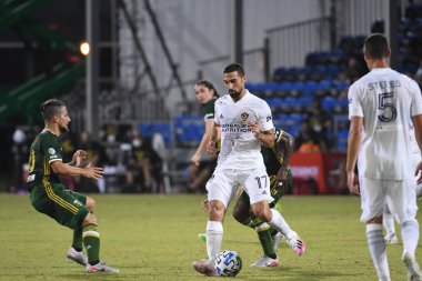Los Angeles Galaksisi, 14 Temmuz 2020 'de Orlando Florida ABD' deki ESPN Vahşi Spor Dünyası 'nda düzenlenen MLS Sırt Turnuvası sırasında Portland Timbers ile karşı karşıya geldi.
