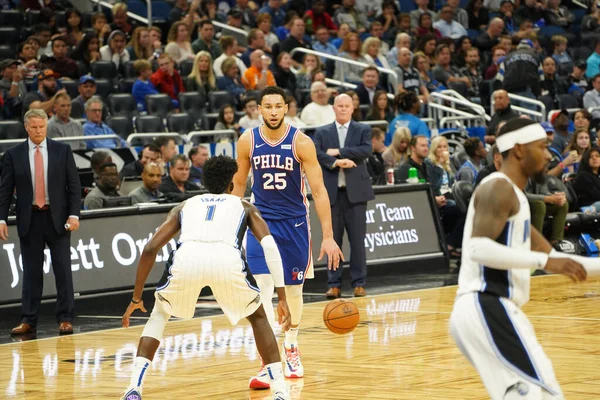 Orlando Magic Acoge Los Philadelphia 76Ers Amway Arena Orlando Florida — Foto de Stock