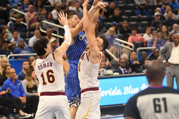 Orlando Magic Empfangen Donnerstag Den März 2019 Die Cleveland Cavaliers — Stockfoto