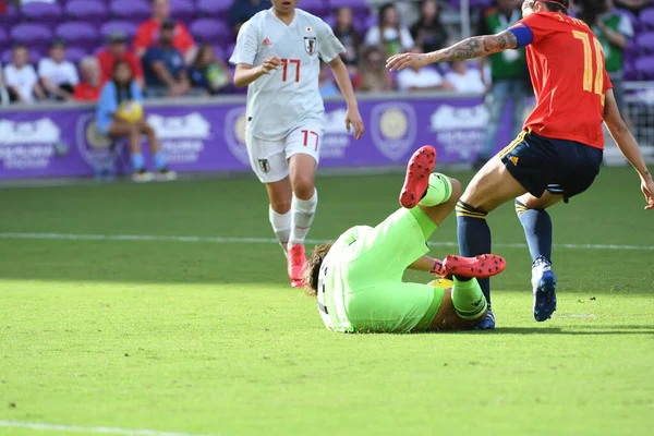 Spain Japan Match 2020 Shebelieves Cup Exploria Stadium Orlando Florida — Stock Photo, Image