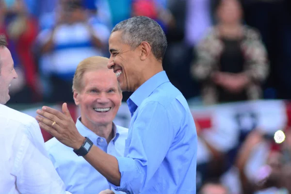 Президент Сша Барак Обама Выступил Предвыборном Митинге Стадионе Парк Наследия — стоковое фото