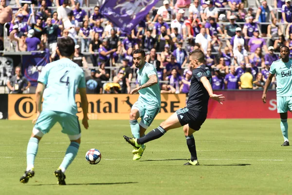 Orlando City Hosts Vancouver Whitecaps Orlando City Stadium Saturday Április — Stock Fotó