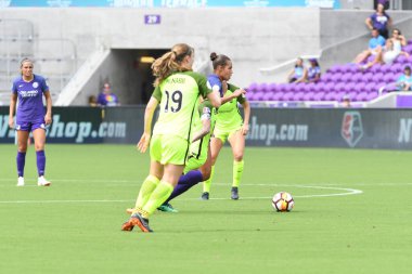 Orlando Pride 21 Temmuz 2018 'de Orlando Florida' daki Exploria Stadyumu 'nda Seattle Reign FC' ye ev sahipliği yapmaktadır. Fotoğraf: Marty Jean-Louis