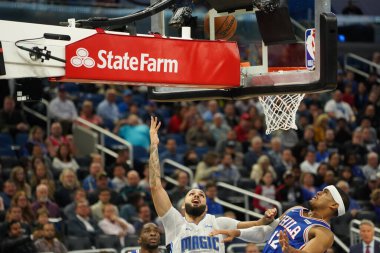 Orlando Magic, Philadelphia 76ers 'ı 13 Kasım 2019 Çarşamba günü Amway Center' da ağırlamaktadır. Fotoğraf: Marty Jean-Louis