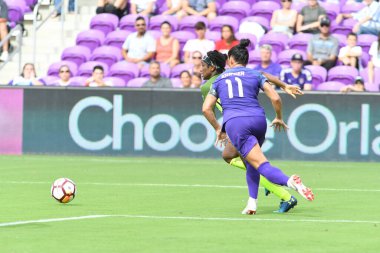 Orlando Pride 21 Temmuz 2018 'de Orlando Florida' daki Exploria Stadyumu 'nda Seattle Reign FC' ye ev sahipliği yapmaktadır. Fotoğraf: Marty Jean-Louis