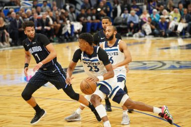 Orlando Magic 28 Şubat 2020 tarihinde Orlando Florida 'da Amway Center' da Minnesota Timberwolves 'a ev sahipliği yapar..  
