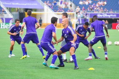 Orlando City SC sunucusu Sporting Kansas City Orlando Florida 'daki Dünya Kampı Stadyumu' nda 13 Eylül 2015 'te.