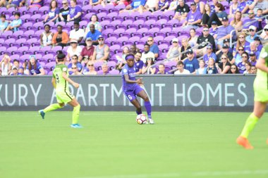 Orlando Pride 21 Temmuz 2018 'de Orlando Florida' daki Exploria Stadyumu 'nda Seattle Reign FC' ye ev sahipliği yapmaktadır. Fotoğraf: Marty Jean-Louis