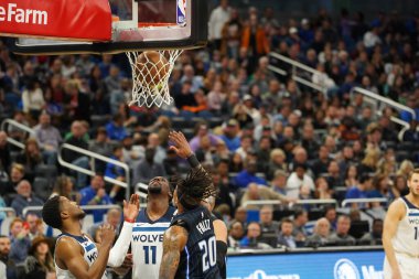 Orlando Magic 28 Şubat 2020 tarihinde Orlando Florida 'da Amway Center' da Minnesota Timberwolves 'a ev sahipliği yapar..  