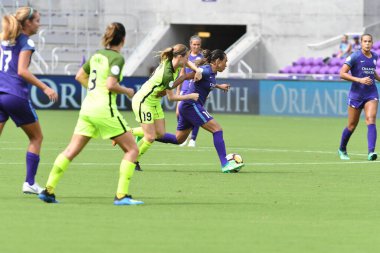Orlando Pride 21 Temmuz 2018 'de Orlando Florida' daki Exploria Stadyumu 'nda Seattle Reign FC' ye ev sahipliği yapmaktadır. Fotoğraf: Marty Jean-Louis