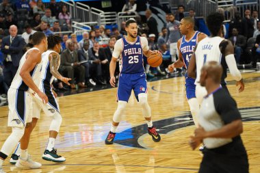 Orlando Magic, Philadelphia 76ers 'ı 13 Kasım 2019 Çarşamba günü Amway Center' da ağırlamaktadır. Fotoğraf: Marty Jean-Louis