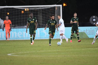 Los Angeles Galaksisi, 14 Temmuz 2020 'de Orlando Florida ABD' deki ESPN Vahşi Spor Dünyası 'nda düzenlenen MLS Sırt Turnuvası sırasında Portland Timbers ile karşı karşıya geldi.