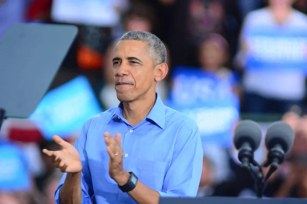 Président Barack Obama Prend Parole Lors Rassemblement Campagne Stade Osceola — Photo