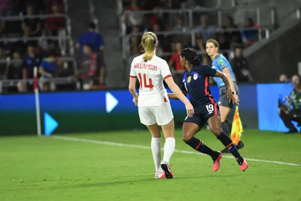 Usa Engeland Match Tijdens 2020 Shebelieves Cup Het Exploria Stadium — Stockfoto