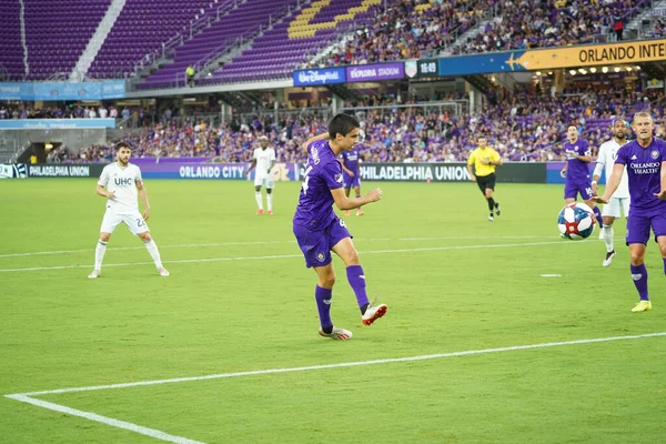 Orlando City SC, 19 Haziran 2019 Çarşamba günü Orlando 'daki Exploria Stadyumu' nda düzenlenen ABD Açık Kupası sırasında New England Devrimi 'ne ev sahipliği yaptı. 