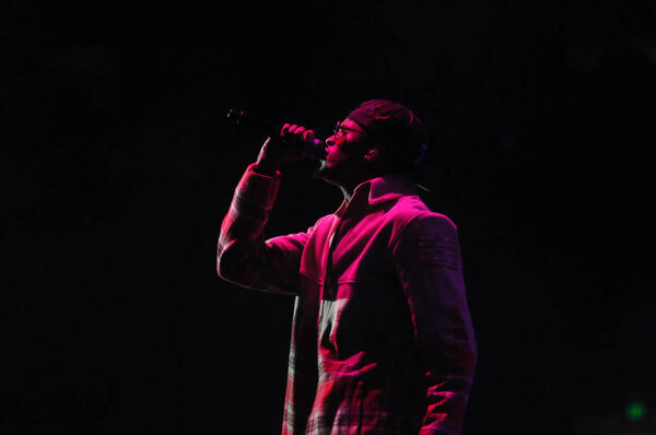 R&B Singer Usher performs at the Amway Center in Orlando Florida on December 12, 2015.