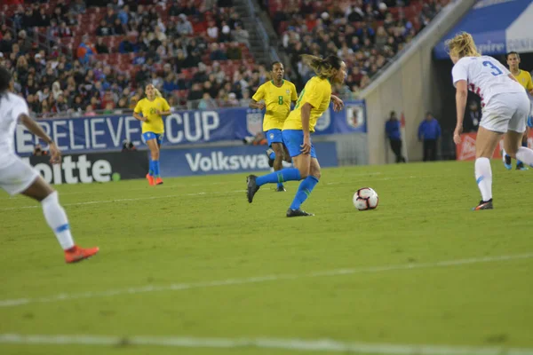 Фінал Кубка Shebelieves Usa Brazil Raymond James Stadium Tampa Florida — стокове фото