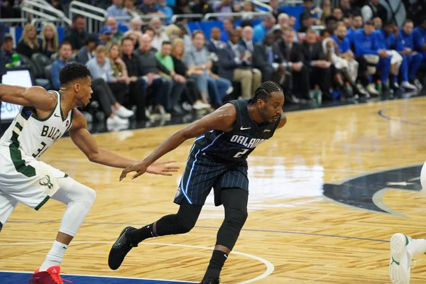 Orlando Magic, Orlando, Florida, ABD 'deki Amway Center' da Milwaukee Bucks 'a ev sahipliği yapıyor. 1 Kasım 2019.  