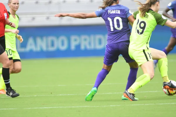 Orlando Pride 21 Temmuz 2018 'de Orlando Florida' daki Exploria Stadyumu 'nda Seattle Reign FC' ye ev sahipliği yapmaktadır. Fotoğraf: Marty Jean-Louis
