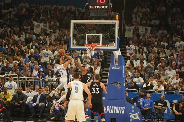 Orlando Magic Hosts Toronto Rapters Během Prvního Kola Play Nba — Stock fotografie