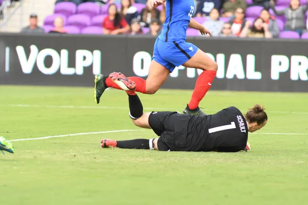 Franciaország Újra Versenyezni Németország Során Shebelives Cup Orlando City Stadium — Stock Fotó