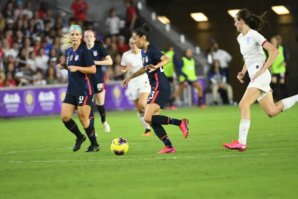 Usa Engeland Match Tijdens 2020 Shebelieves Cup Het Exploria Stadium — Stockfoto