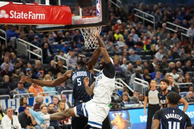 Orlando Magic 28 Şubat 2020 tarihinde Orlando Florida 'da Amway Center' da Minnesota Timberwolves 'a ev sahipliği yapar..  