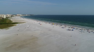 4 Ağustos 2017 'de Florida' daki Güzel Clearwater Sahili 'nin hava görüntüsü..