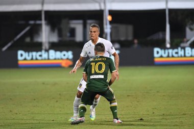 Los Angeles Galaksisi, 14 Temmuz 2020 'de Orlando Florida ABD' deki ESPN Vahşi Spor Dünyası 'nda düzenlenen MLS Sırt Turnuvası sırasında Portland Timbers ile karşı karşıya geldi.