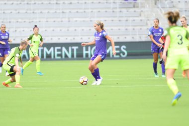 Orlando Pride 21 Temmuz 2018 'de Orlando Florida' daki Exploria Stadyumu 'nda Seattle Reign FC' ye ev sahipliği yapmaktadır. Fotoğraf: Marty Jean-Louis