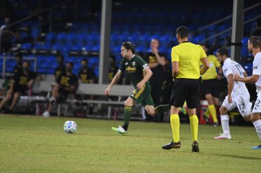 Los Angeles Galaksisi, 14 Temmuz 2020 'de Orlando Florida ABD' deki ESPN Vahşi Spor Dünyası 'nda düzenlenen MLS Sırt Turnuvası sırasında Portland Timbers ile karşı karşıya geldi.