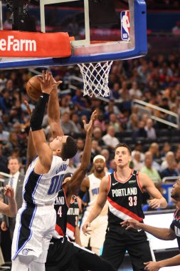 Orlando Magic 25 Ekim 2018 'de Orlando Florida' daki Amway Center 'da Portland Trail Blazers' ı sunar.. 