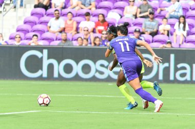 Orlando Pride 21 Temmuz 2018 'de Orlando Florida' daki Exploria Stadyumu 'nda Seattle Reign FC' ye ev sahipliği yapmaktadır. Fotoğraf: Marty Jean-Louis